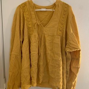 Altar’d state mustard yellow blouse